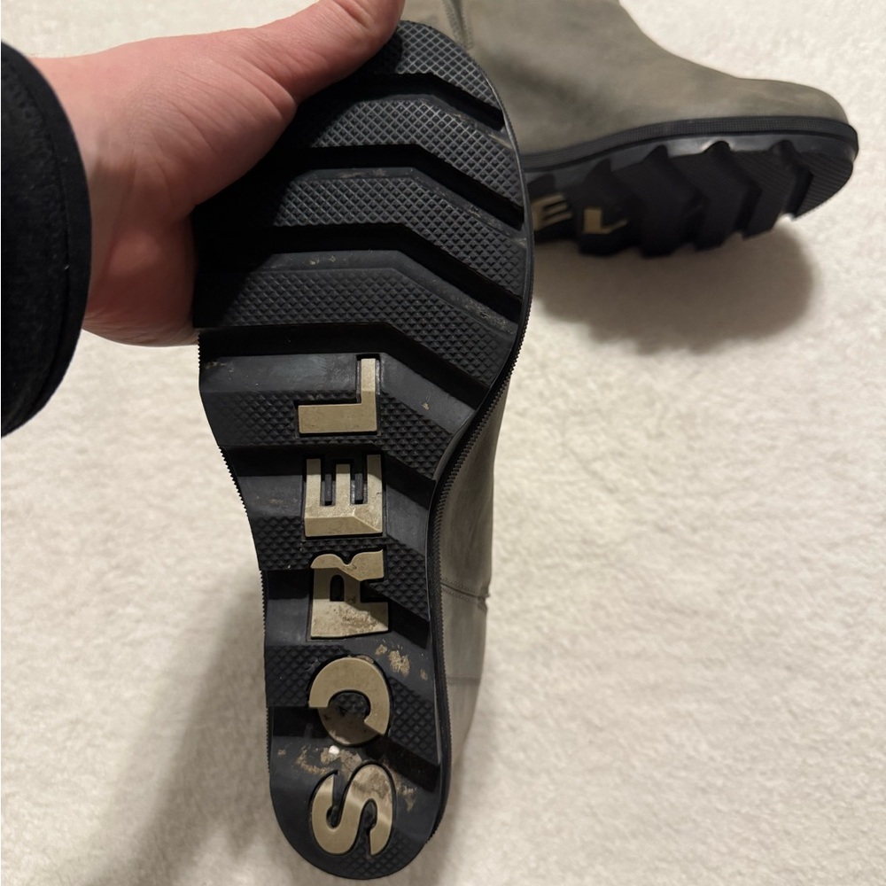 Sorel Joan of Arctic Wedge II Ankle Boot Womens 10 Green Leather Side Zip Winter - Picture 5 of 7